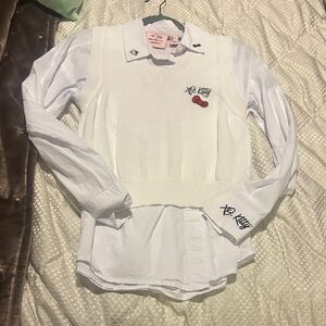Hello Kitty White and Red Sweater Vest with Shirt